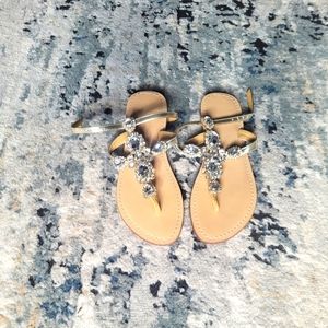 Jeweled womens sandals EUC